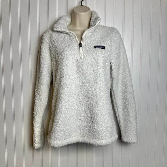 Patagonia White Los Gatos Fleece Jacket Pullover, 1/4 Zip - Picture 1 of 5